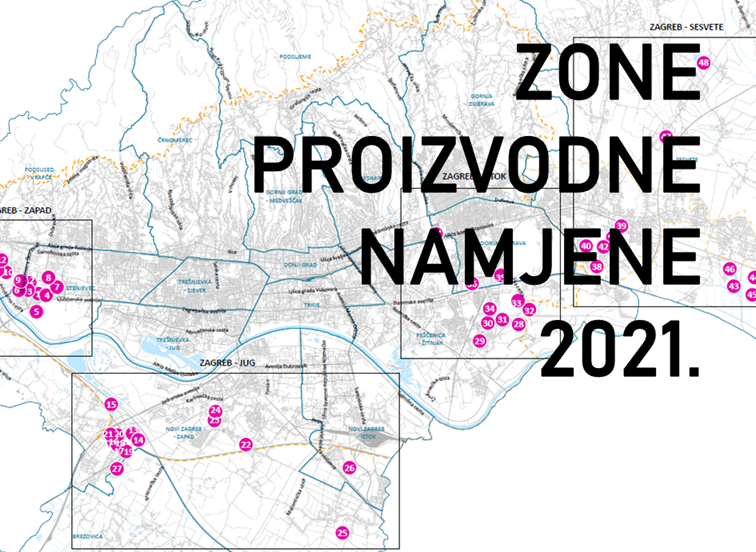 Lokacije zona proizvodne namjene (I, G) koje nisu privedene planskoj namjeni, 2021.